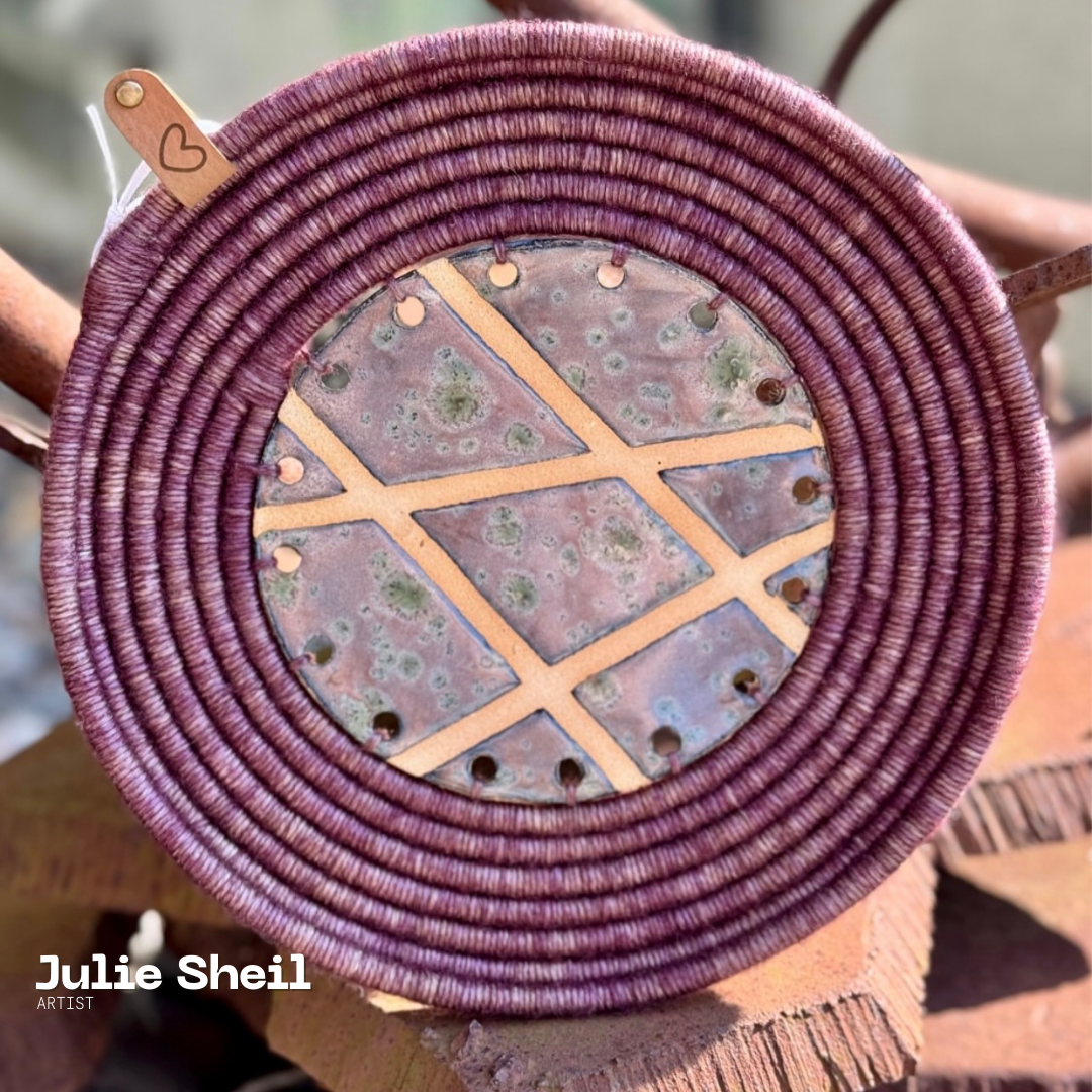 Coiled Basket Bundle with Ceramic Base