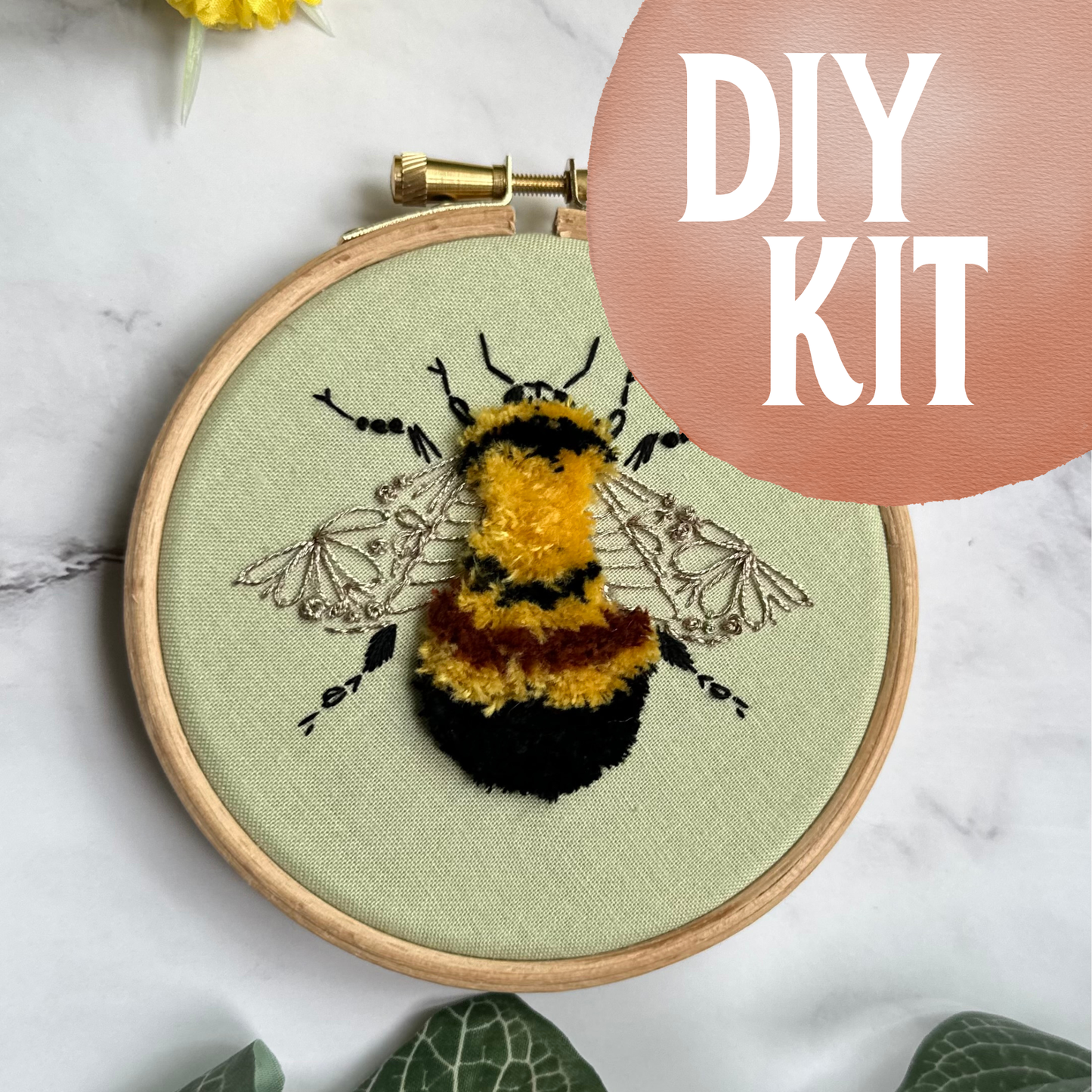 Rusty Patched Bumblebee Mini Embroidery Kit