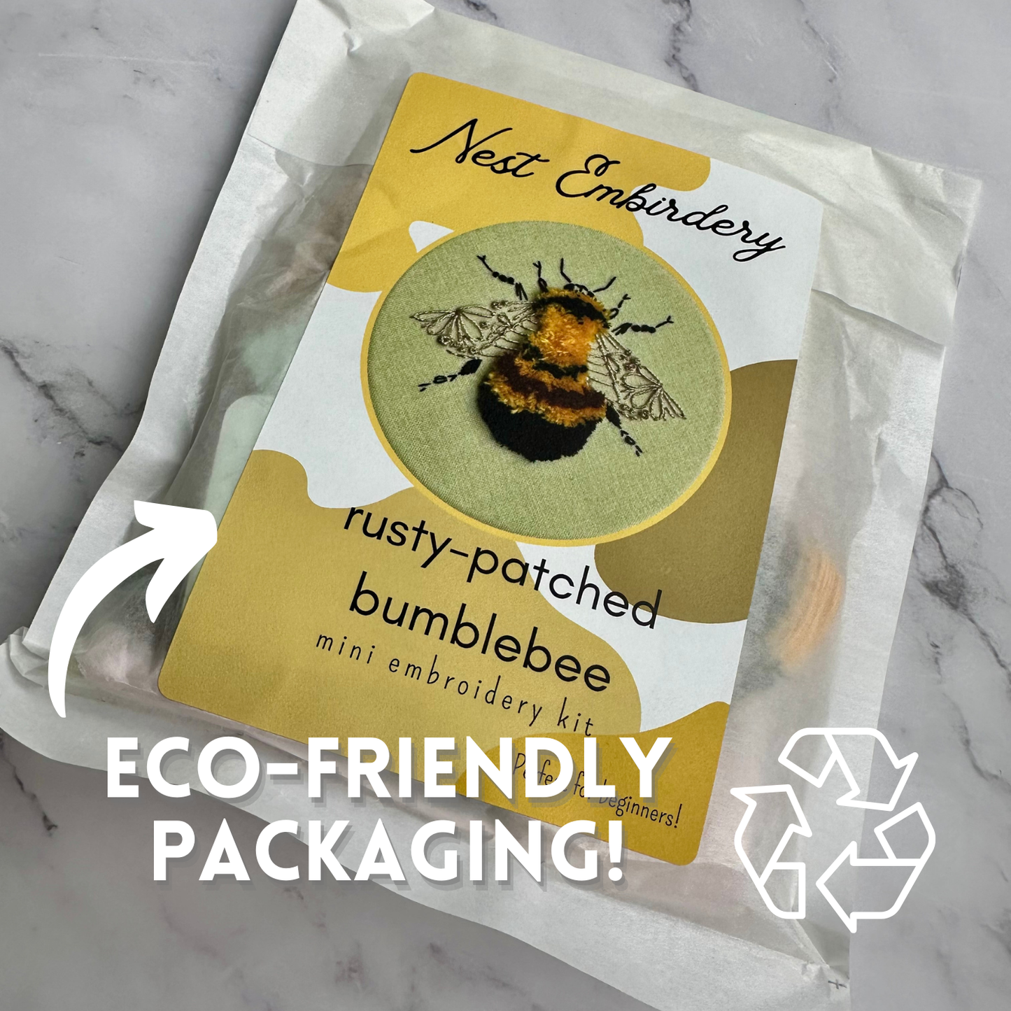 Rusty Patched Bumblebee Mini Embroidery Kit