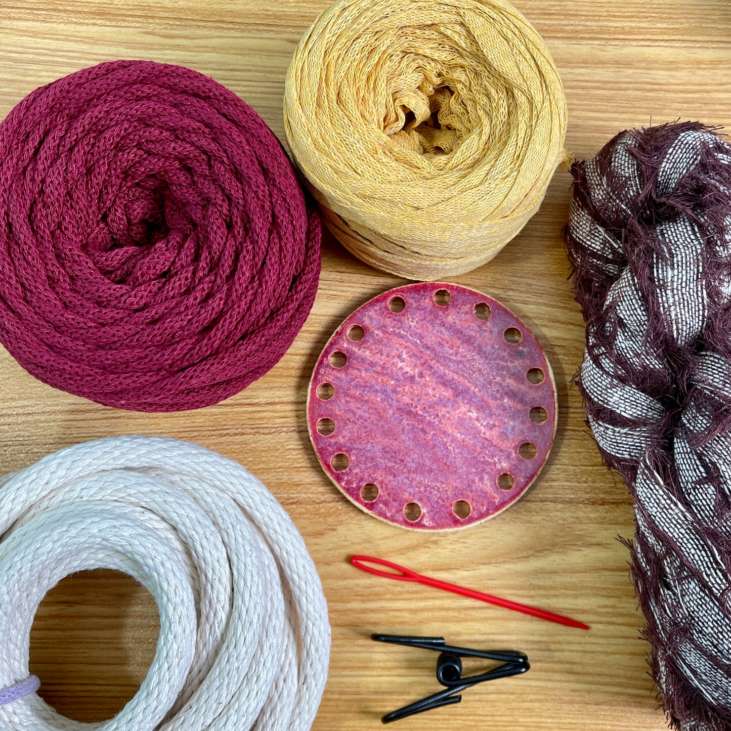 Coiled Basket Bundle with 4-inch Ceramic Base