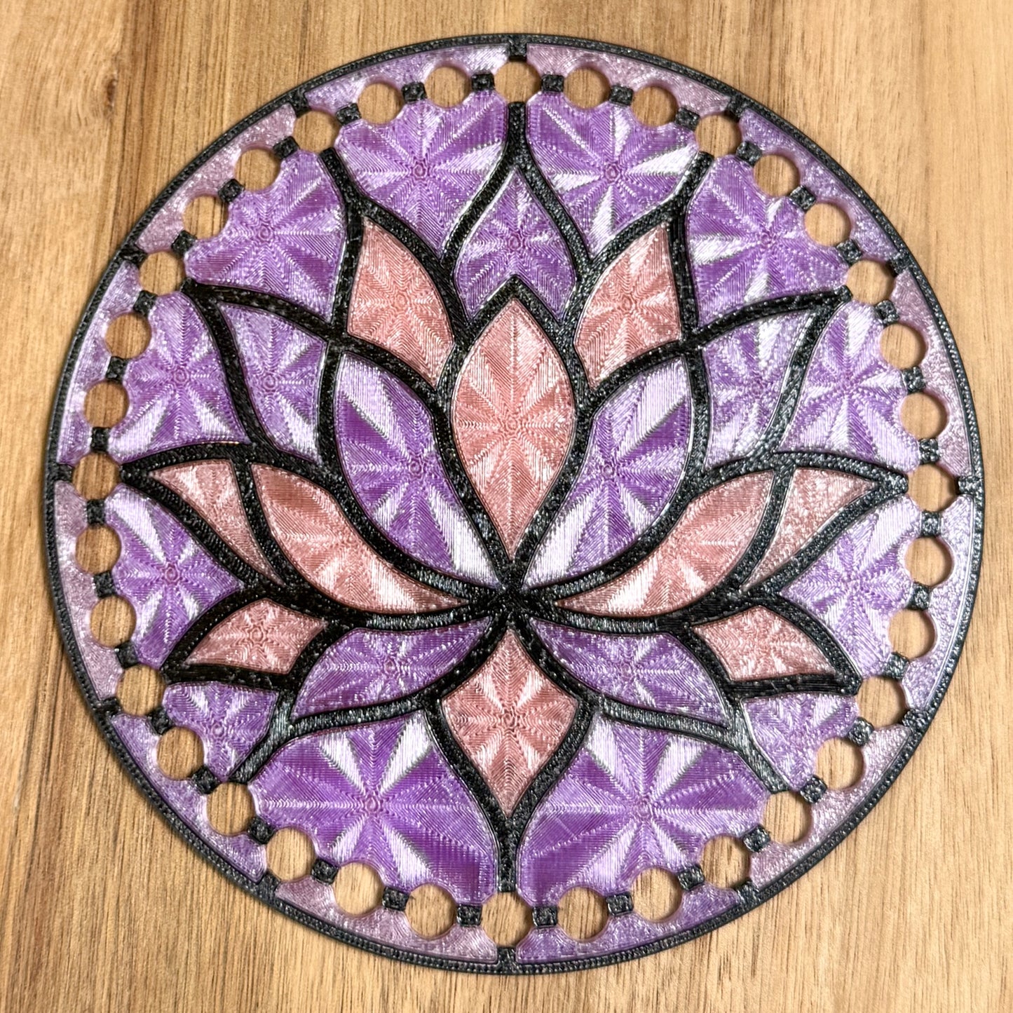 Stained Glass Lotus Base for Basket Making