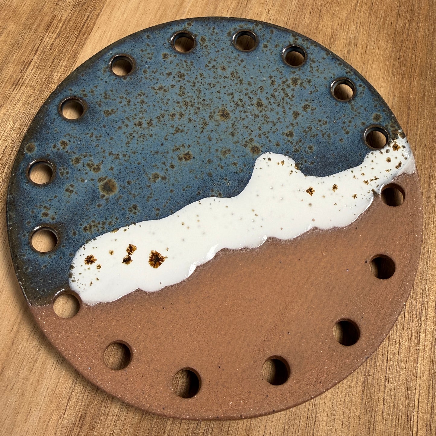 Curved Ceramic Base for Coiled Baskets - 5 inch