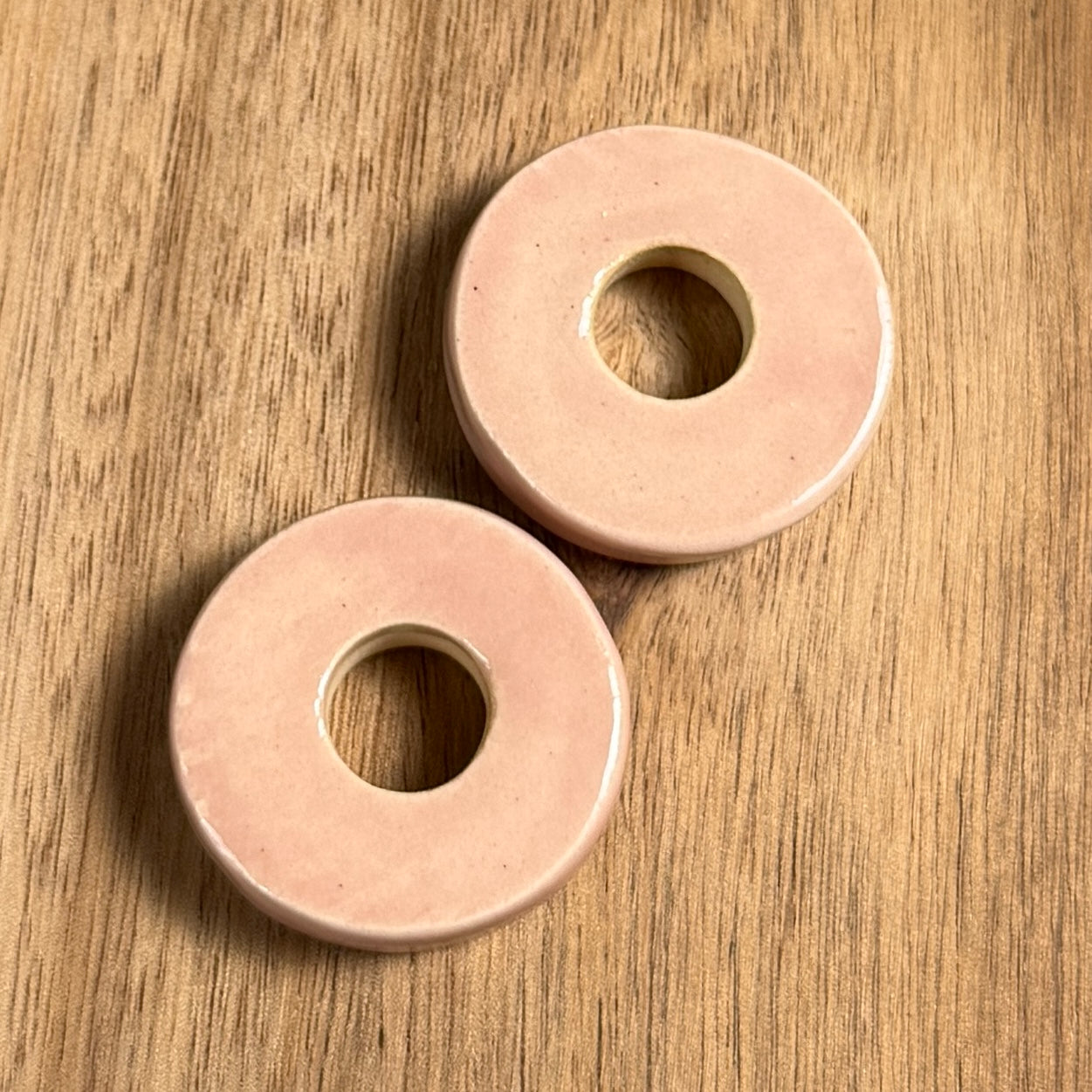 Set of 2 Ceramic Basket Beads