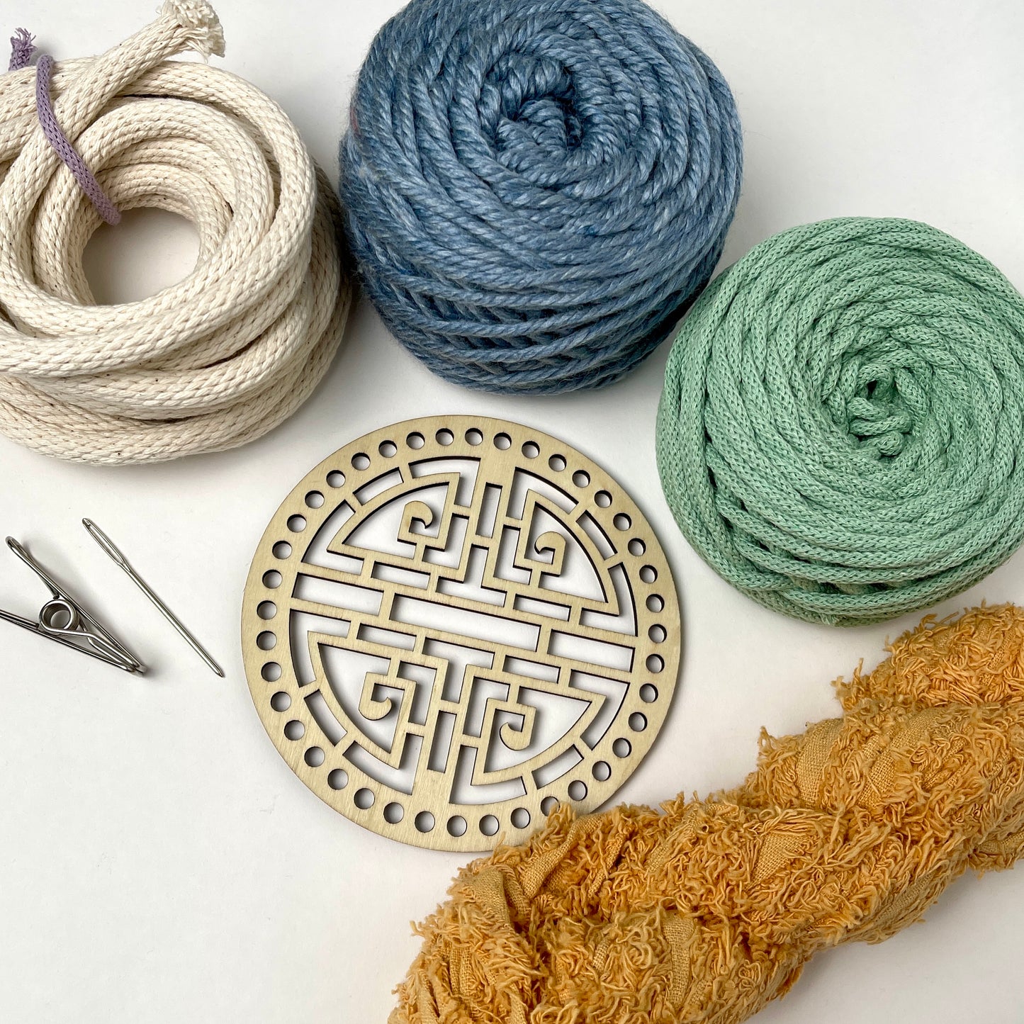 Coiled Basket Bundle with a 5.5-inch Wooden Base