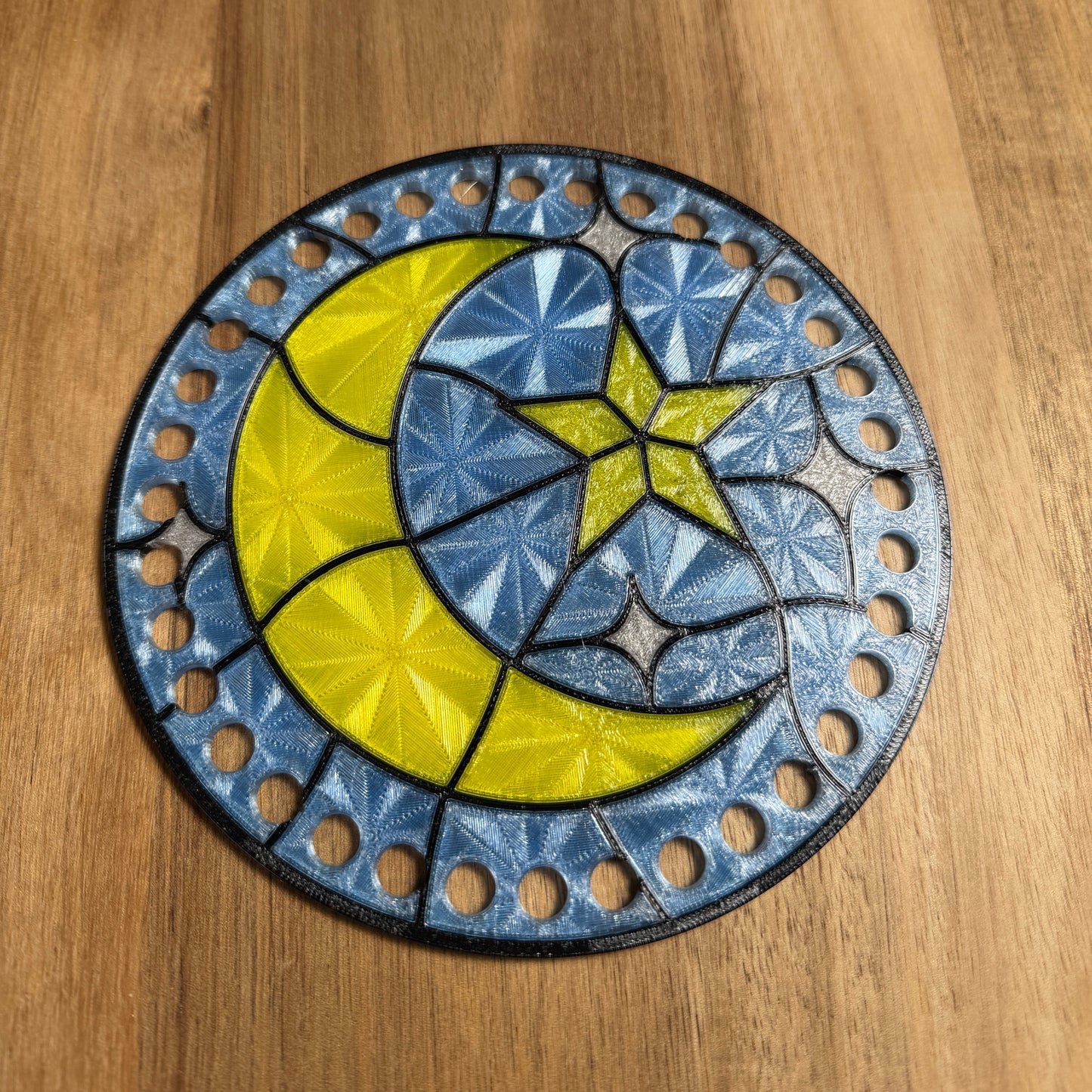 Stained Glass Moonlit Star Base for Basket Making
