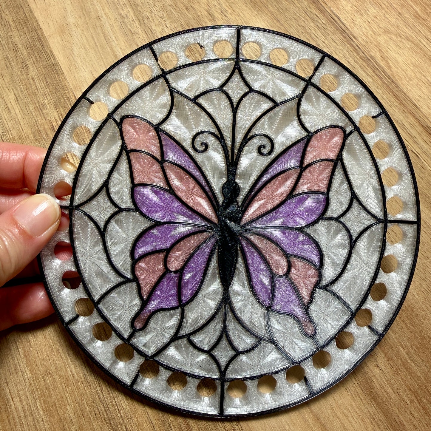 Stained Glass Butterfly Base for Basket Making