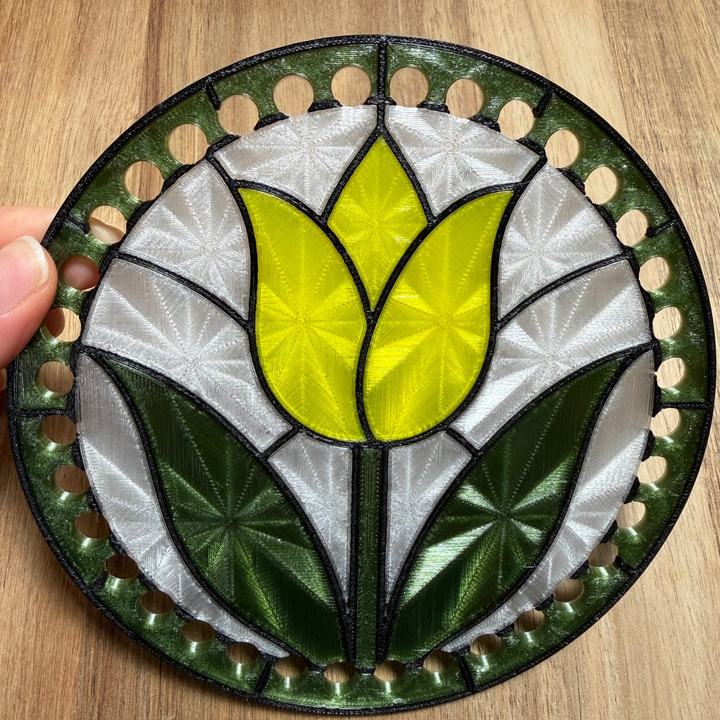 Stained Glass Tulip Base for Basket Making