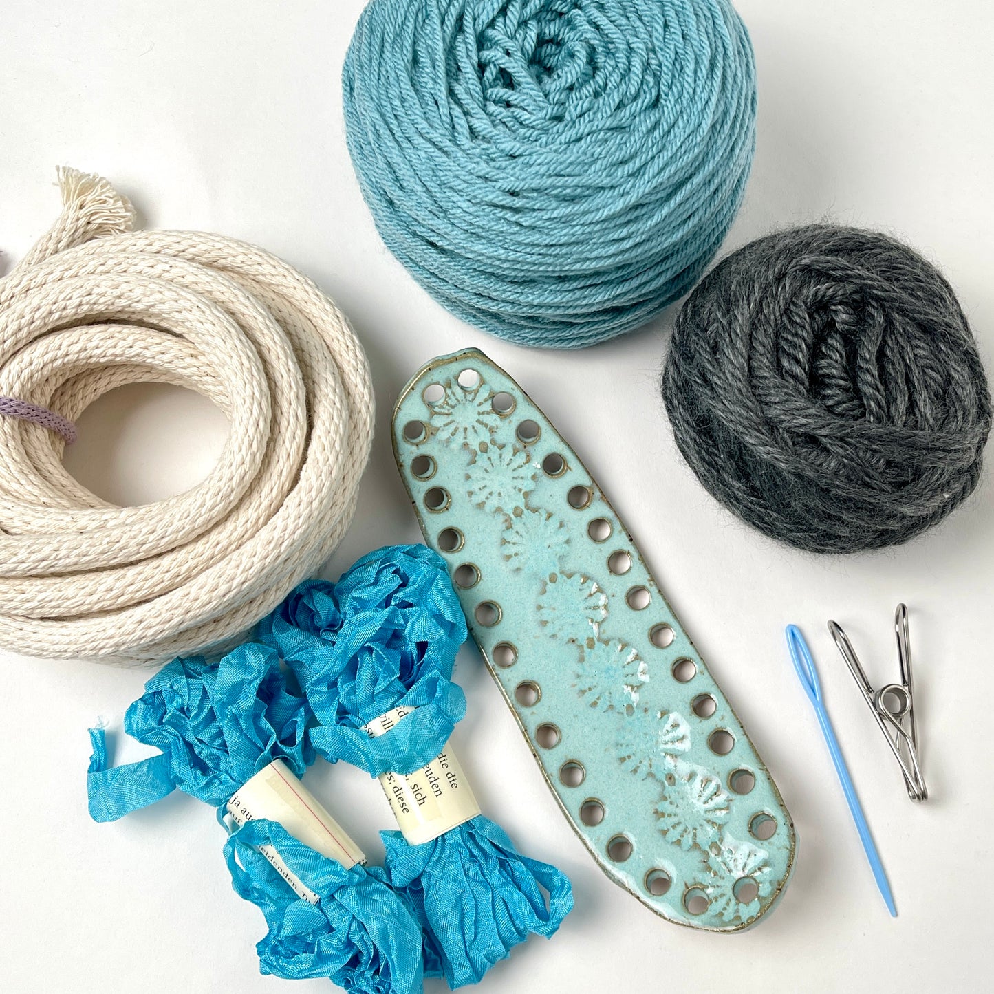 Coiled Basket Bundle with Ceramic Base