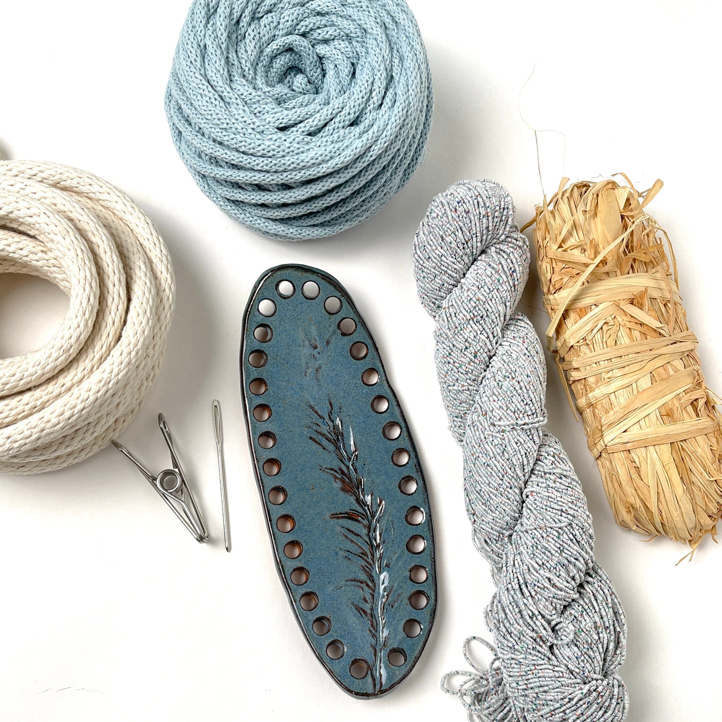 Coiled Basket Bundle with Ceramic Base