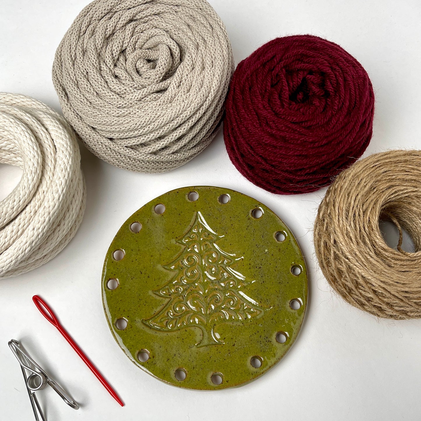 Coiled Basket Bundle with Ceramic Base - Holiday Collection