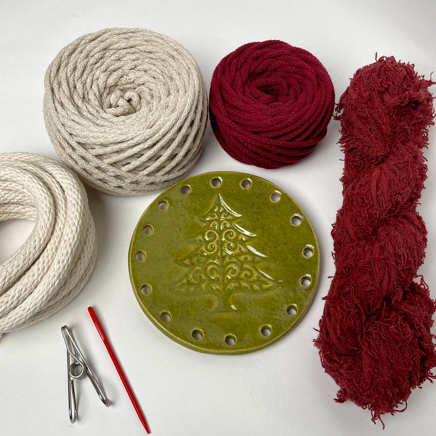 Coiled Basket Bundle with Ceramic Base - Holiday Collection