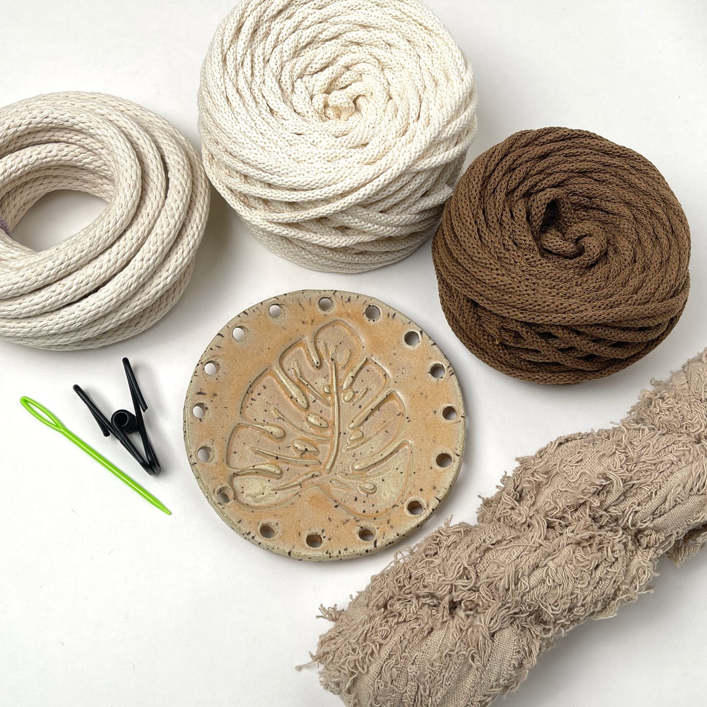 Coiled Basket Bundle with Ceramic Base