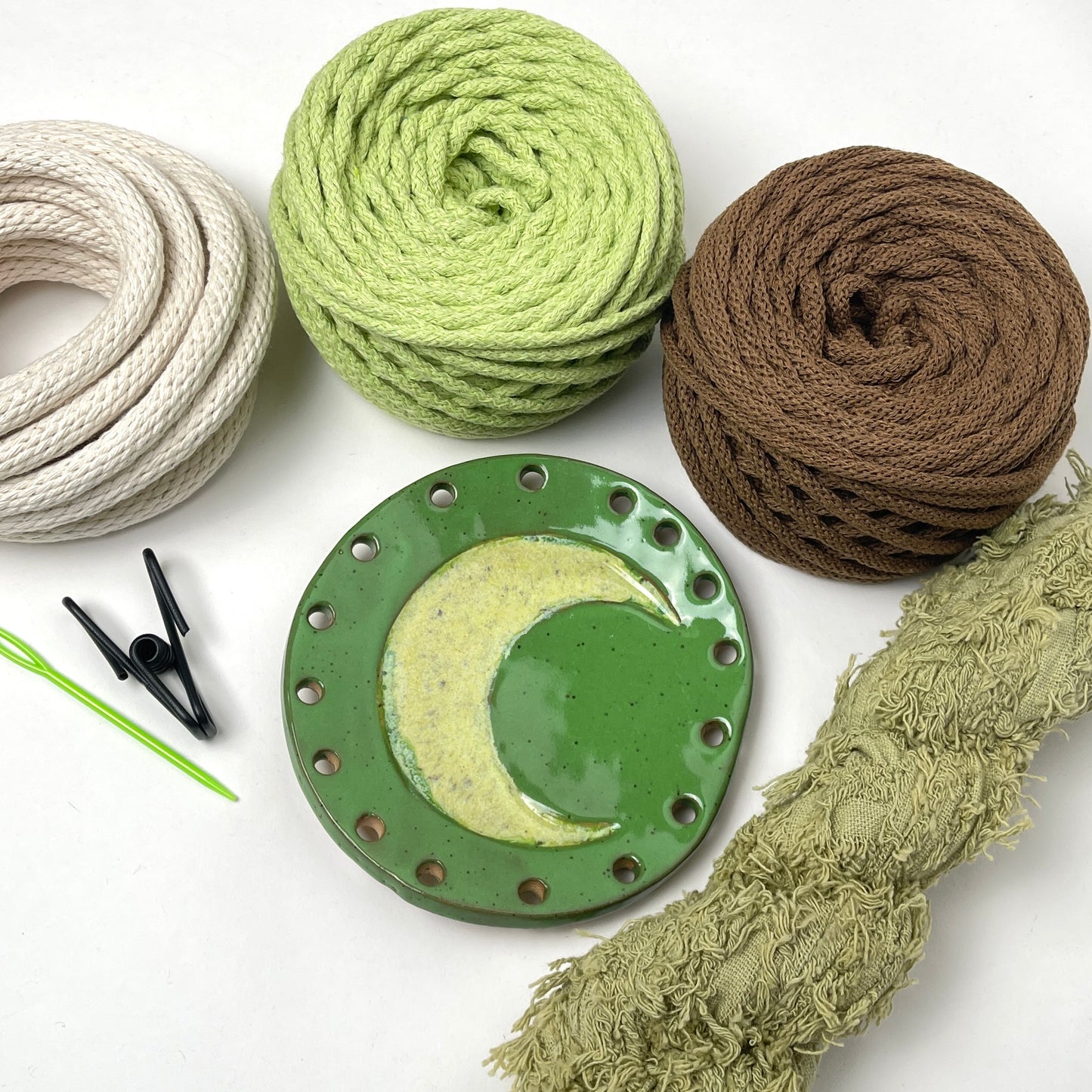 Coiled Basket Bundle with Ceramic Base
