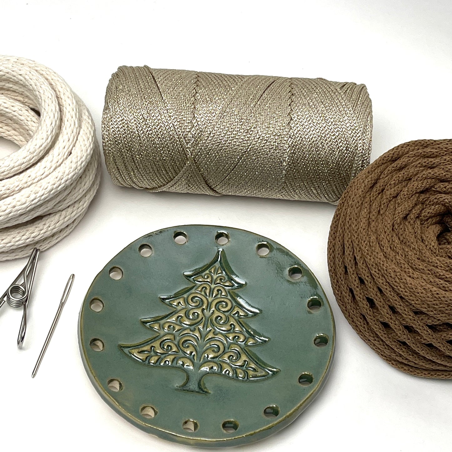 Coiled Basket Bundle with Ceramic Base - Holiday Collection