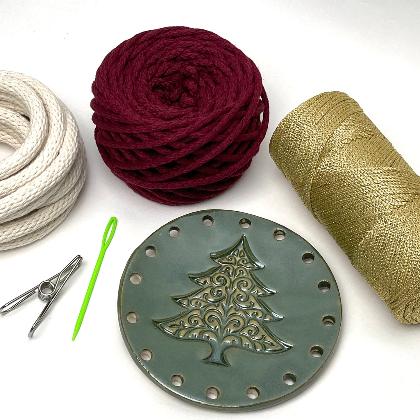 Coiled Basket Bundle with Ceramic Base - Holiday Collection