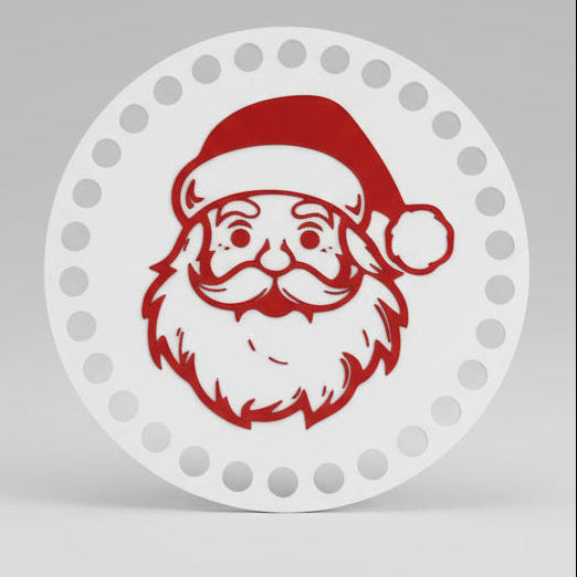 Circular white base with Santa Claus design