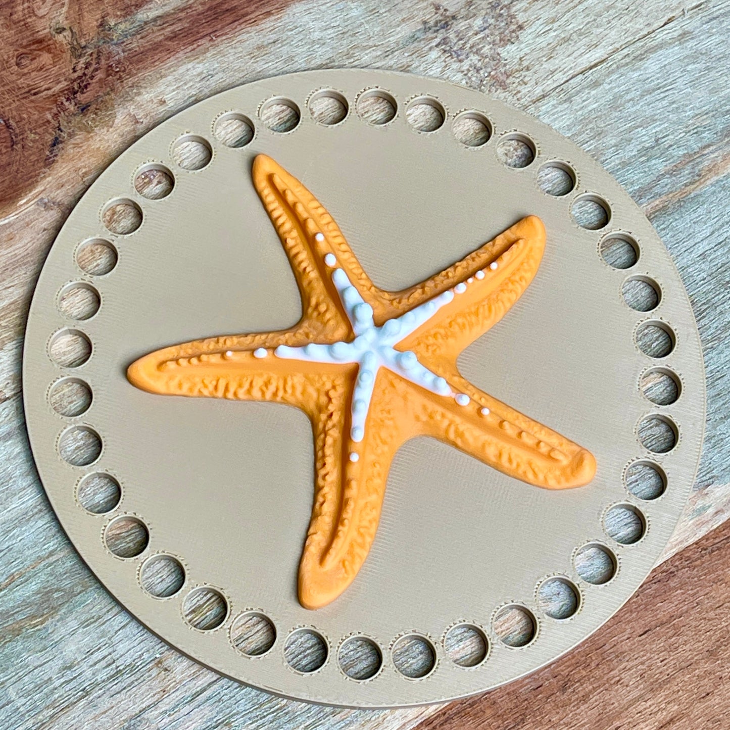 Starfish Base for Basket Coiling and Crochet 5-inch