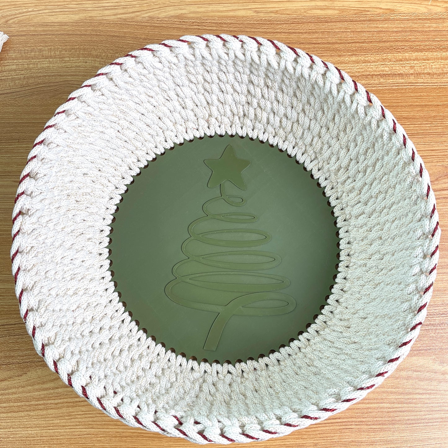 Swirly Christmas Tree Base for Basket Coiling and Crochet 10"