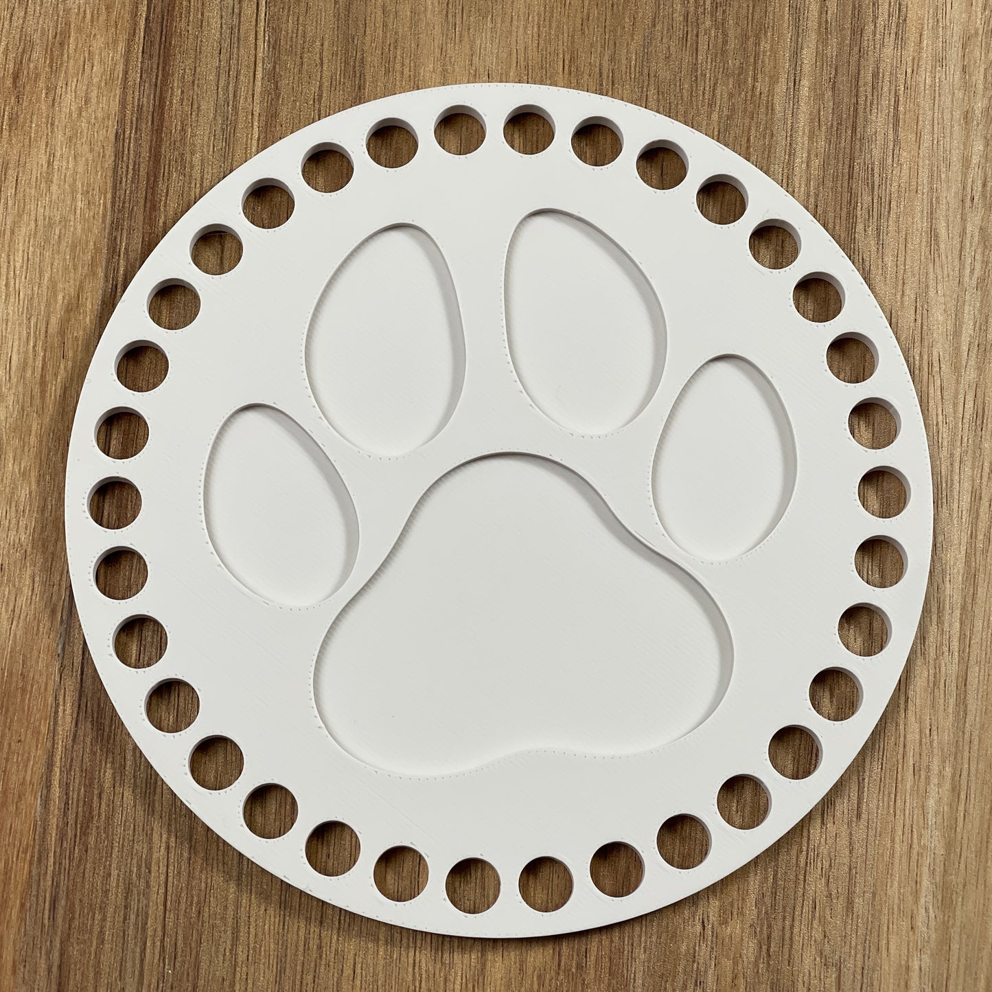Paw Print Base for Basket Coiling and Crochet 5-inch