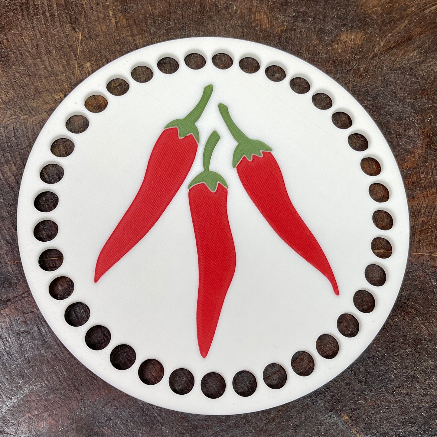 Chili Pepper Base for Basket Coiling and Crochet 5-inch