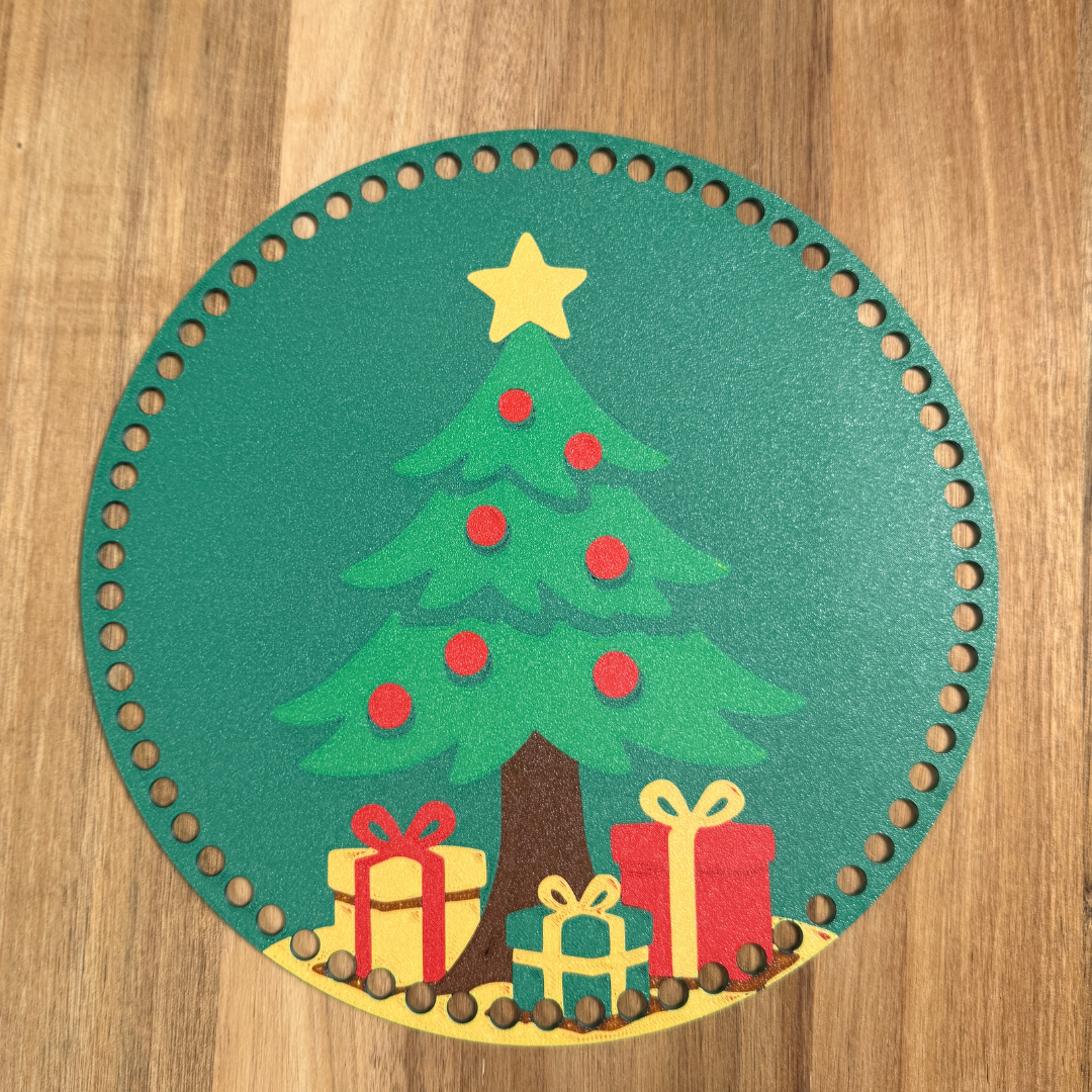 Christmas Tree with Gifts Base for Basket Coiling and Crochet 10"