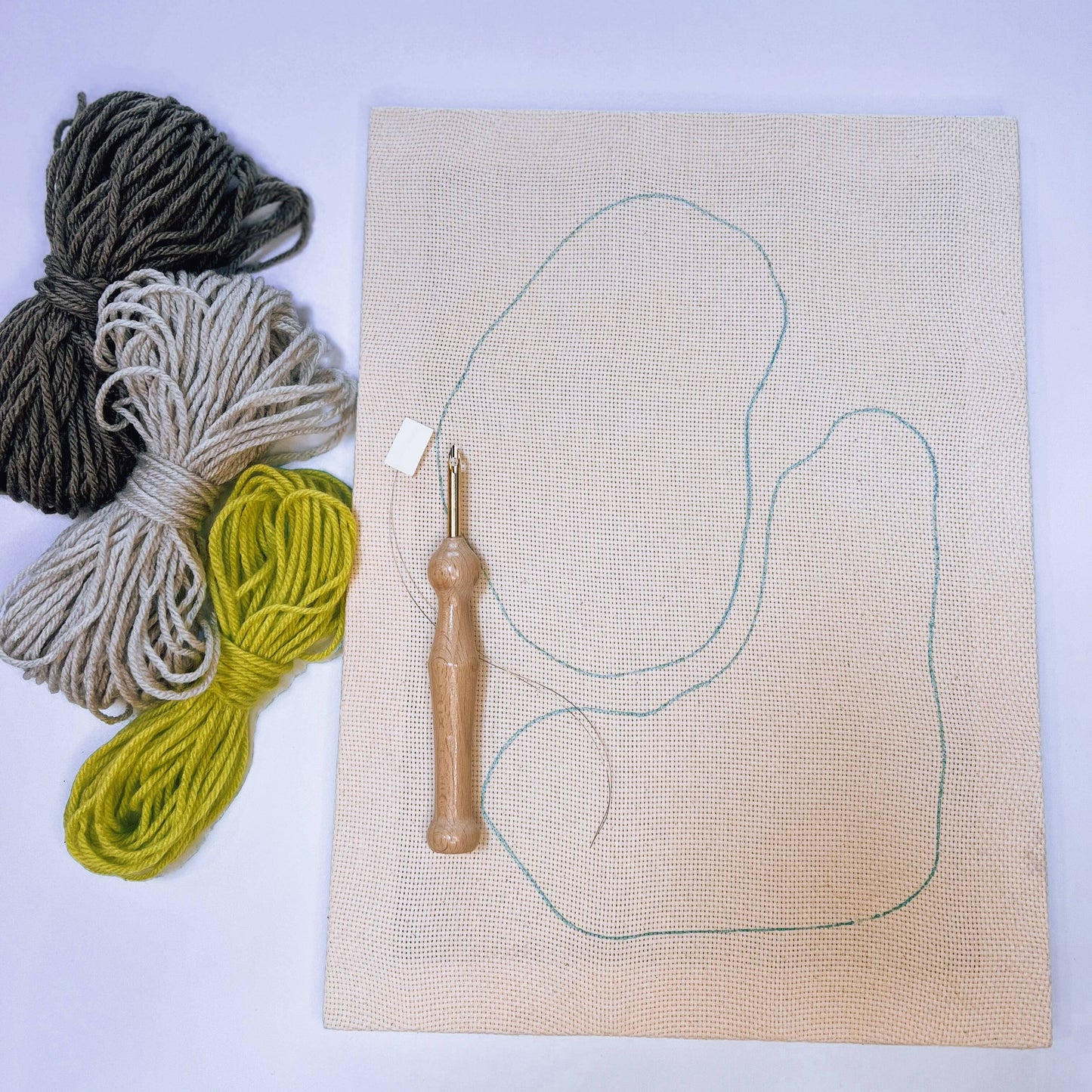 "Pebbles II" - Beginner Punch Needle Kit - Wall Art