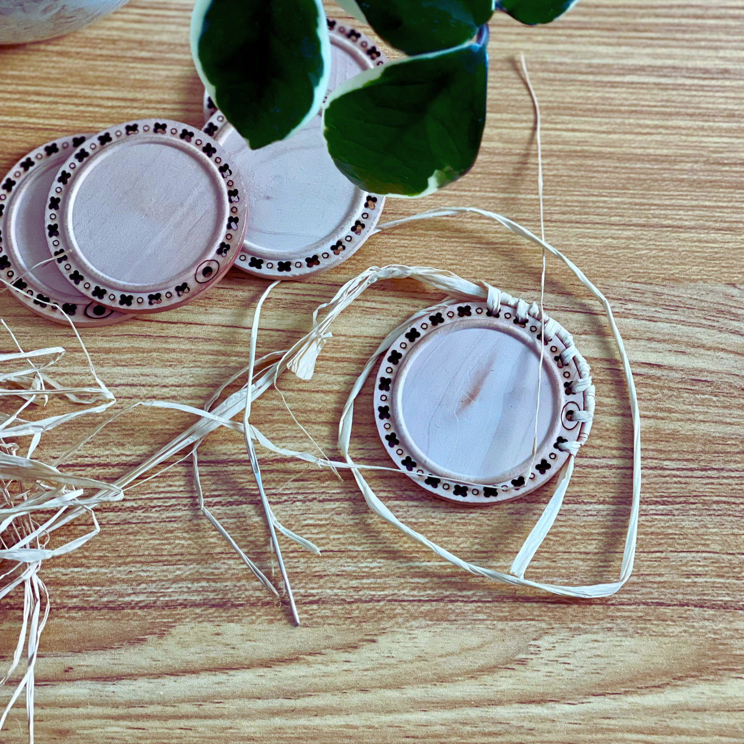 Natural Wood Slices with Holes