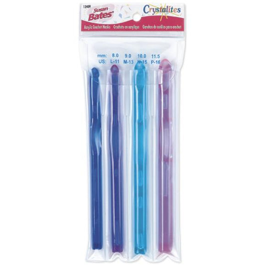 Susan Bates Crystalites Acrylic Crochet Hook Set