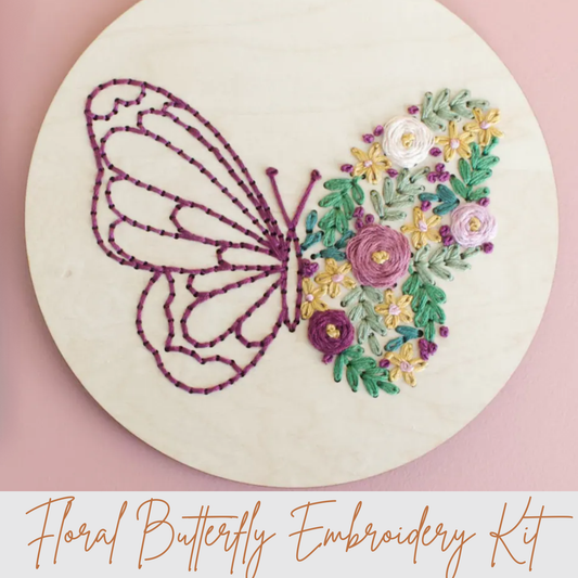 Floral Butterfly DIY Embroidery Kit