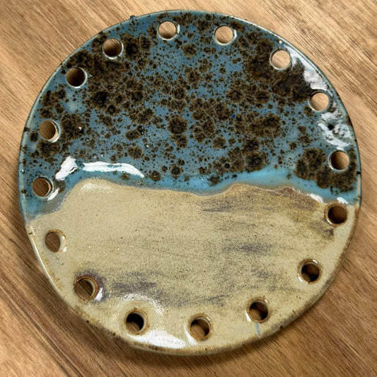 Curved Ceramic Base for Coiled Baskets - 6 inch