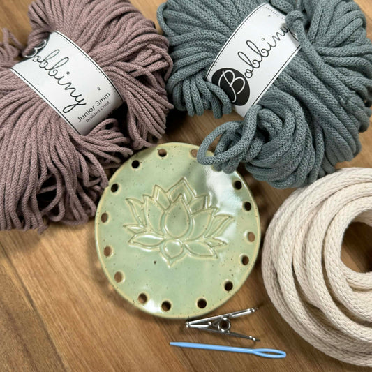 Coiled Basket Bundle with Ceramic Base