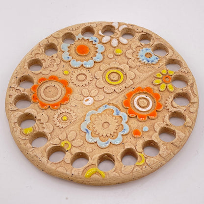 Ceramic Base for Coiled Baskets - Rustic Hearth Collection (4-inch)