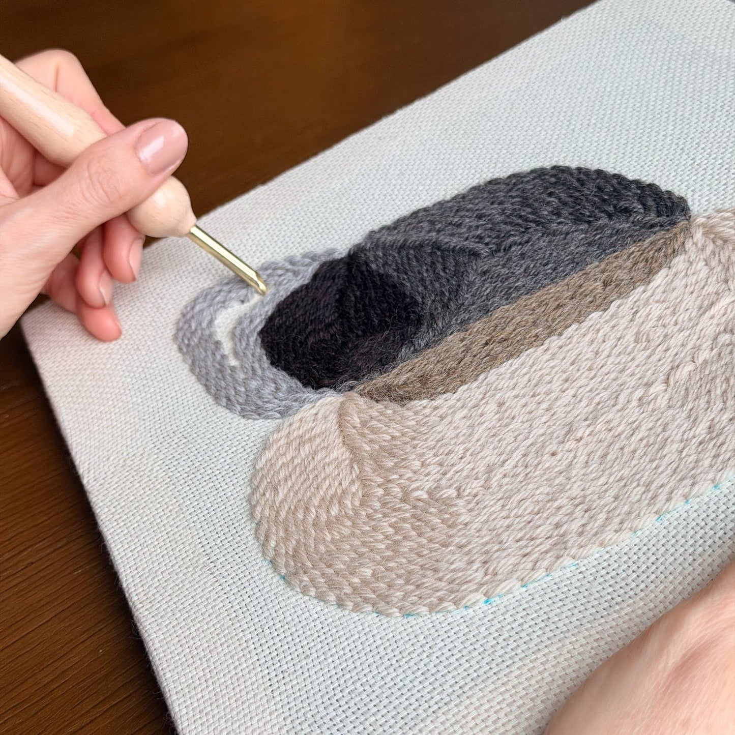 "Pebbles" - Beginner Punch Needle Kit - Wall Art