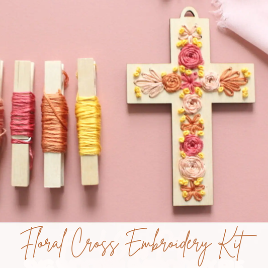 Floral Cross DIY Embroidery Kit