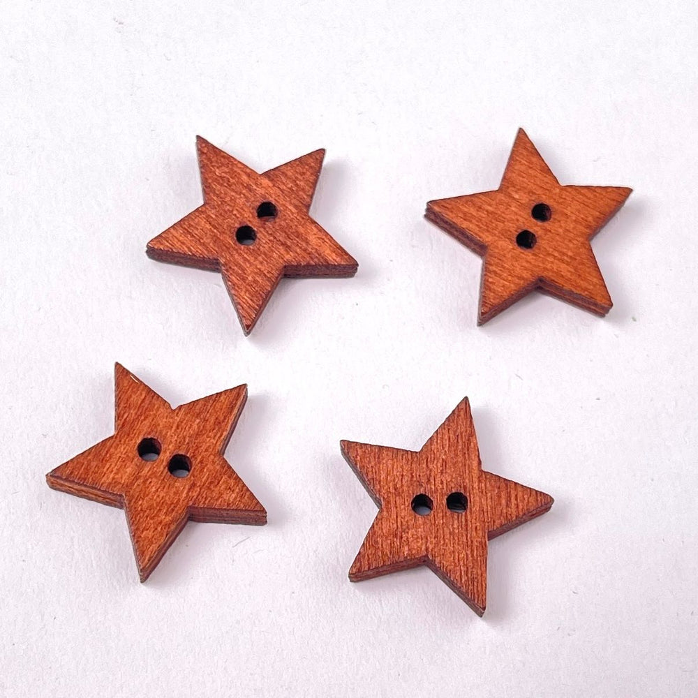Wooden Star Basket Buttons