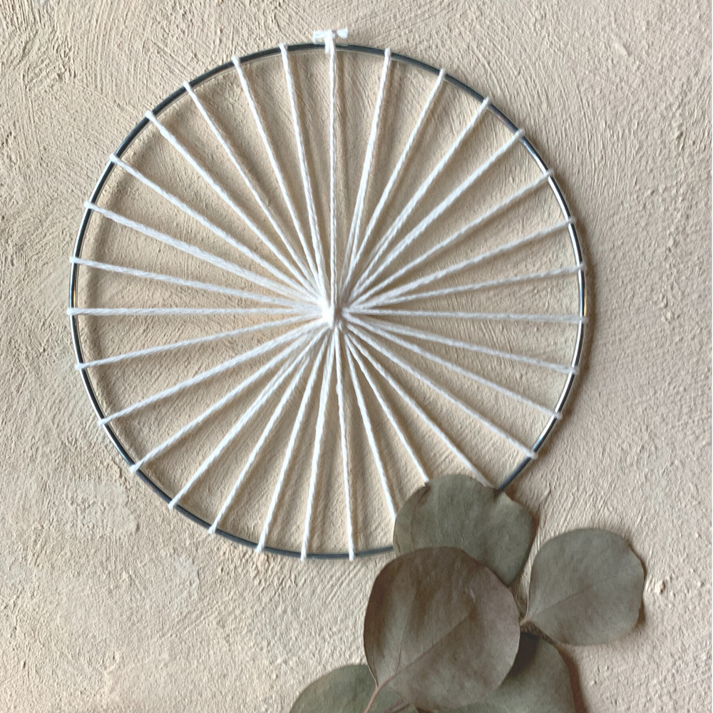 Pre-Warped Metal Hoops for Weaving
