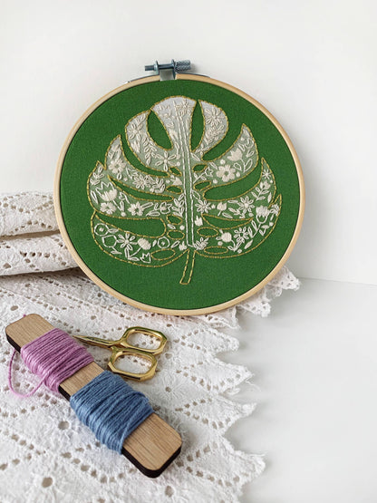 Monstera Embroidery Kit