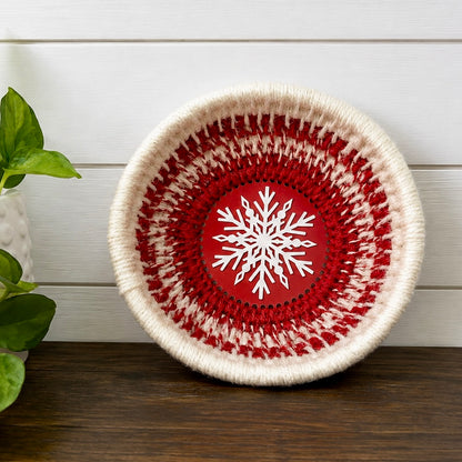 Yarn Coiled Basket Kit with a Snowflake Base