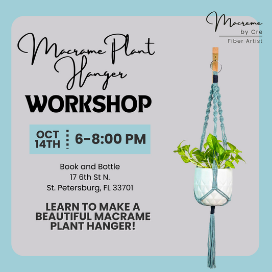 Macrame Plant Hanger Workshop at Book and Bottle