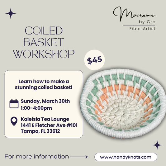 Coiled Basket Workshop at Kaleisia Tea Lounge