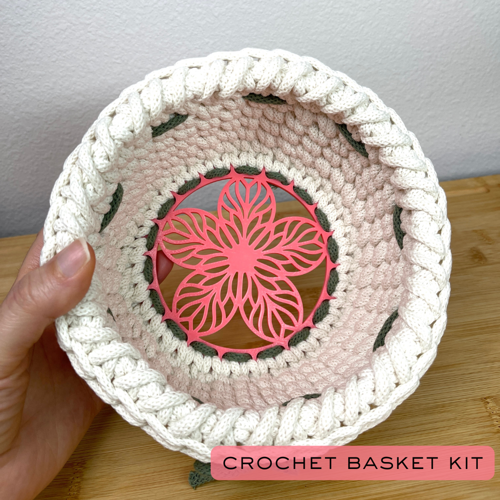 Crochet Basket with a Flower Base Kit