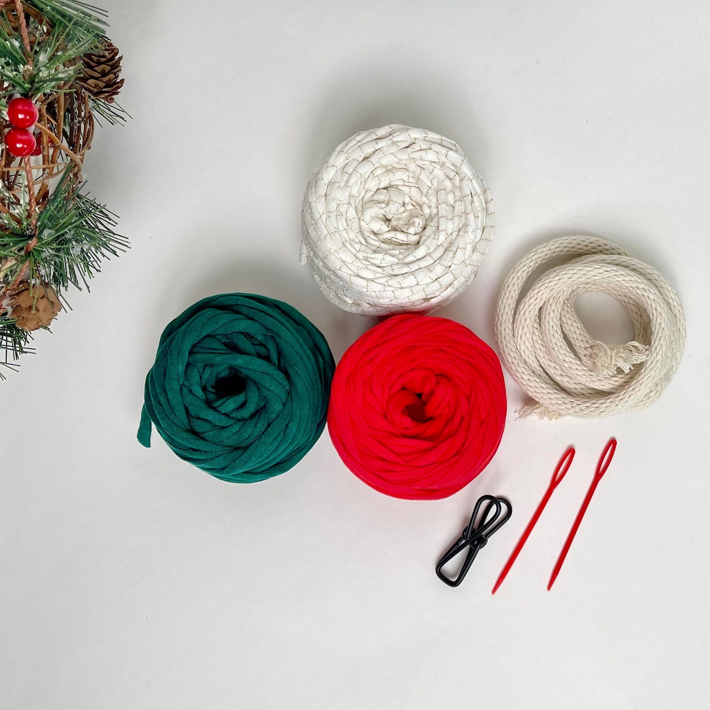 Mini Holiday Upcycled T-Shirt Yarn