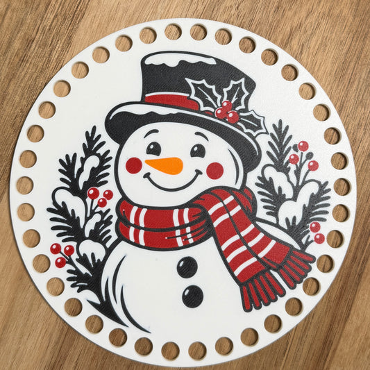 Cheerful Snowman Base for Basket Making