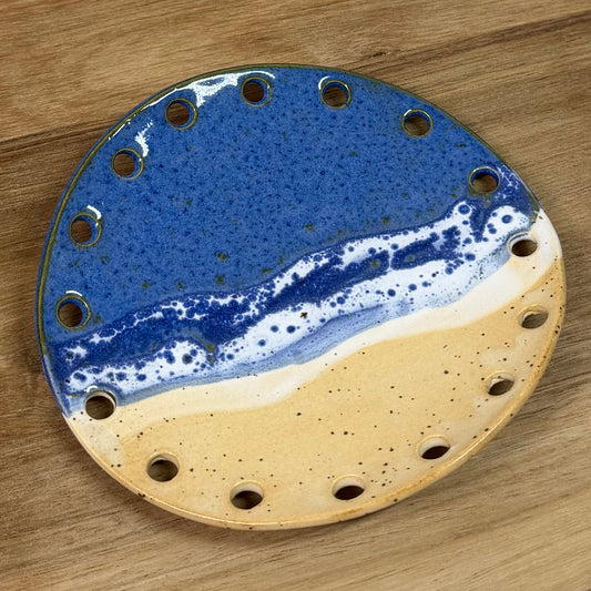 Curved Ceramic Base for Coiled Baskets - 6 inch