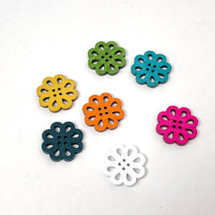 Wooden Flower Basket Button Variety Pack