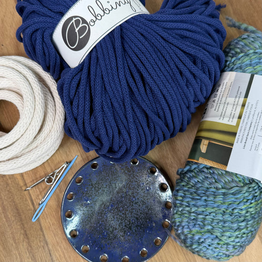 Coiled Basket Bundle with Ceramic Base