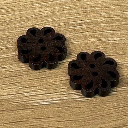 Wooden Flower Cut-Out Basket Buttons