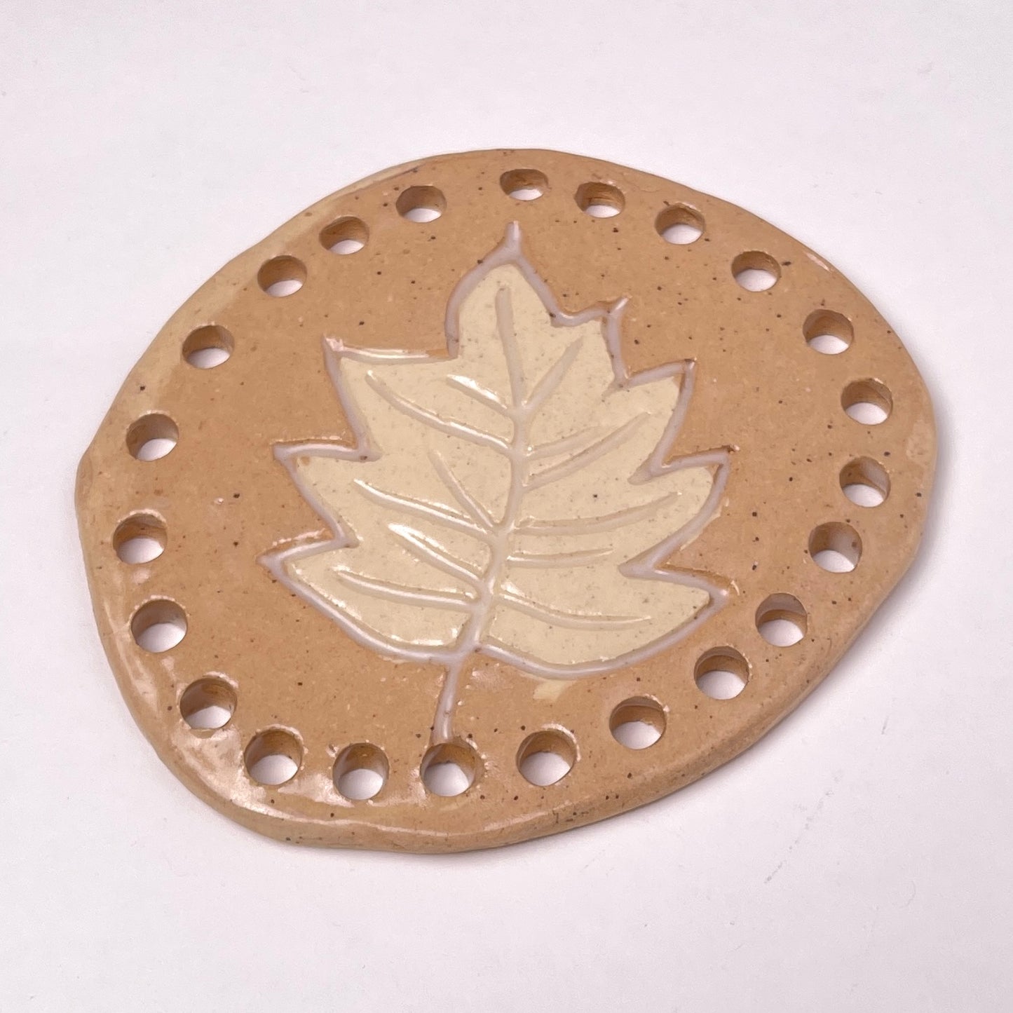 Organic Form: Ceramic Base for Basket Coiling - Leaves Collection