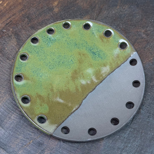Curved Ceramic Base for Coiled Baskets - 5 inch