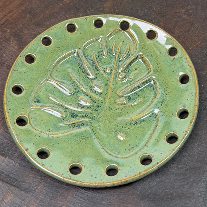 Curved Ceramic Base for Coiled Baskets - 5 inch